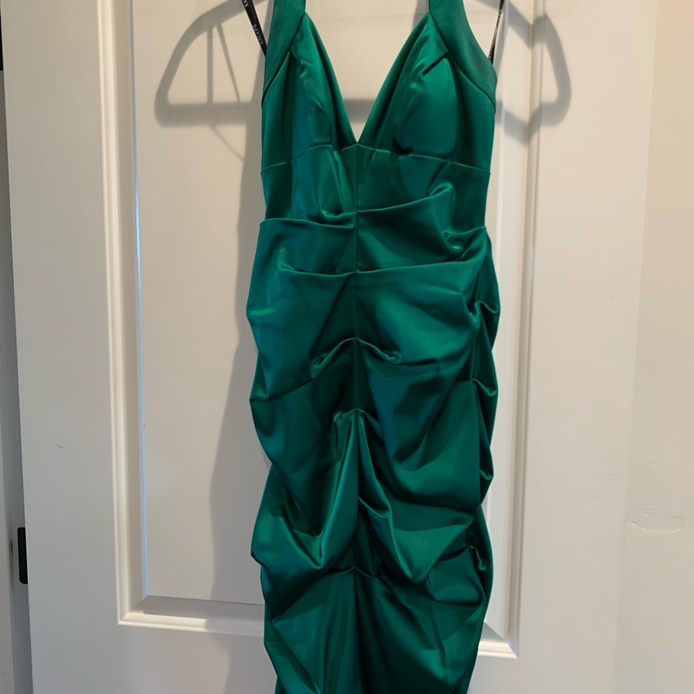 Xscape Teal Backless Dress